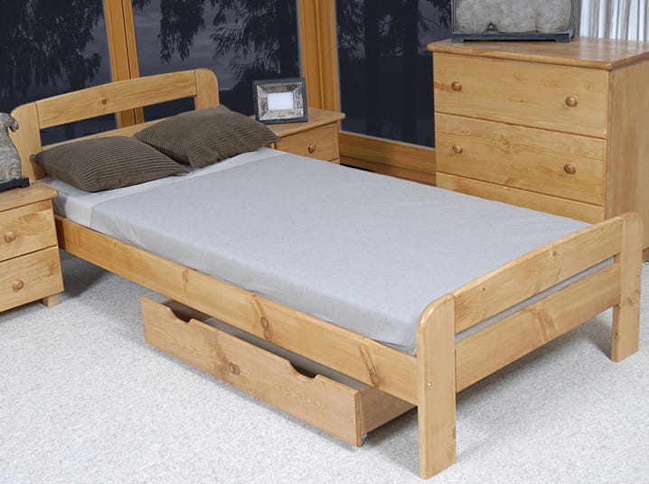 Letto in legno 90x200 Klaudia ontano