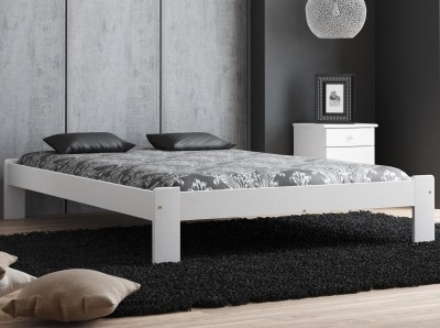 Letto in legno 140x200 Ada, colore bianco