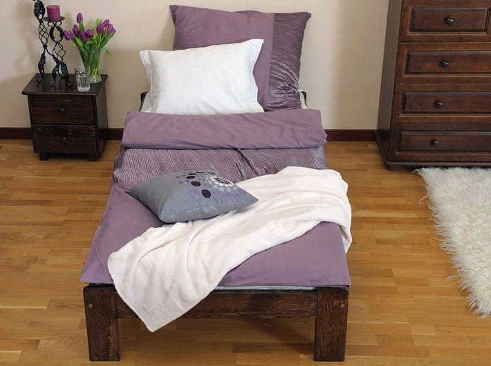Letto in legno 90x200 Ada, colore noce