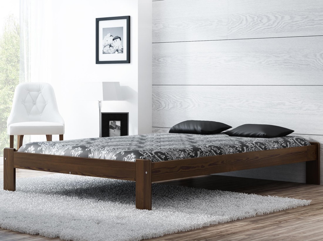 Letto in legno 120x200 Ada, colore noce