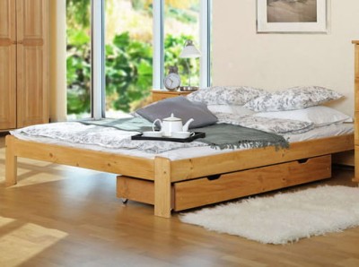 Letto in legno 140x200 Ada, colore ontano