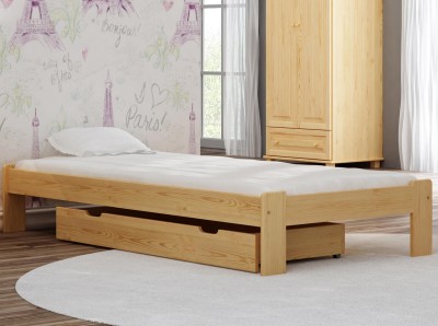 Letto in legno 90x200 Ada, colore pino