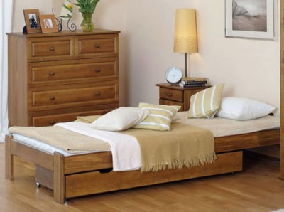 Letto in legno 90x200 Ada, colore Rovere