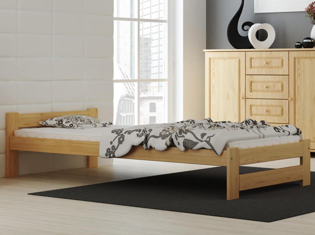 Letto 90x200 Inter in legno pino non verniciato