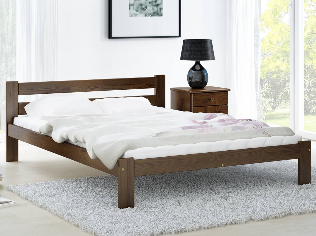 Letto in legno 140x200 Mato eco noce