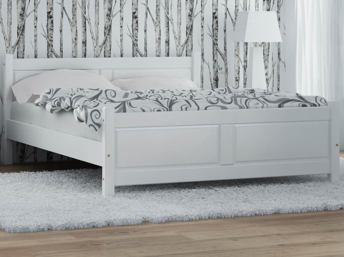 Letto 140x200 in legno Lena bianco