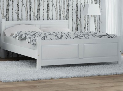 Letto 140x200 in legno Lena bianco