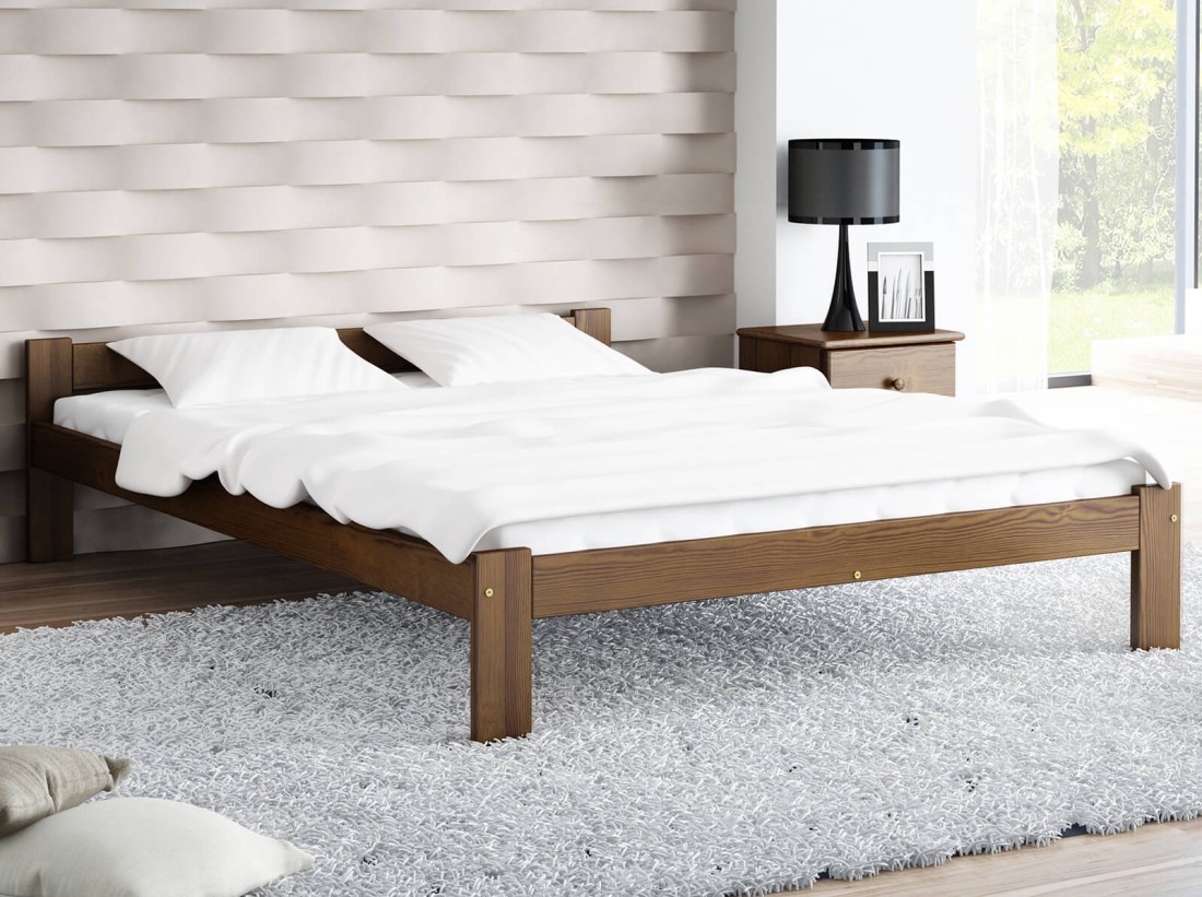 Letto in legno 160x200 Naba eco noce