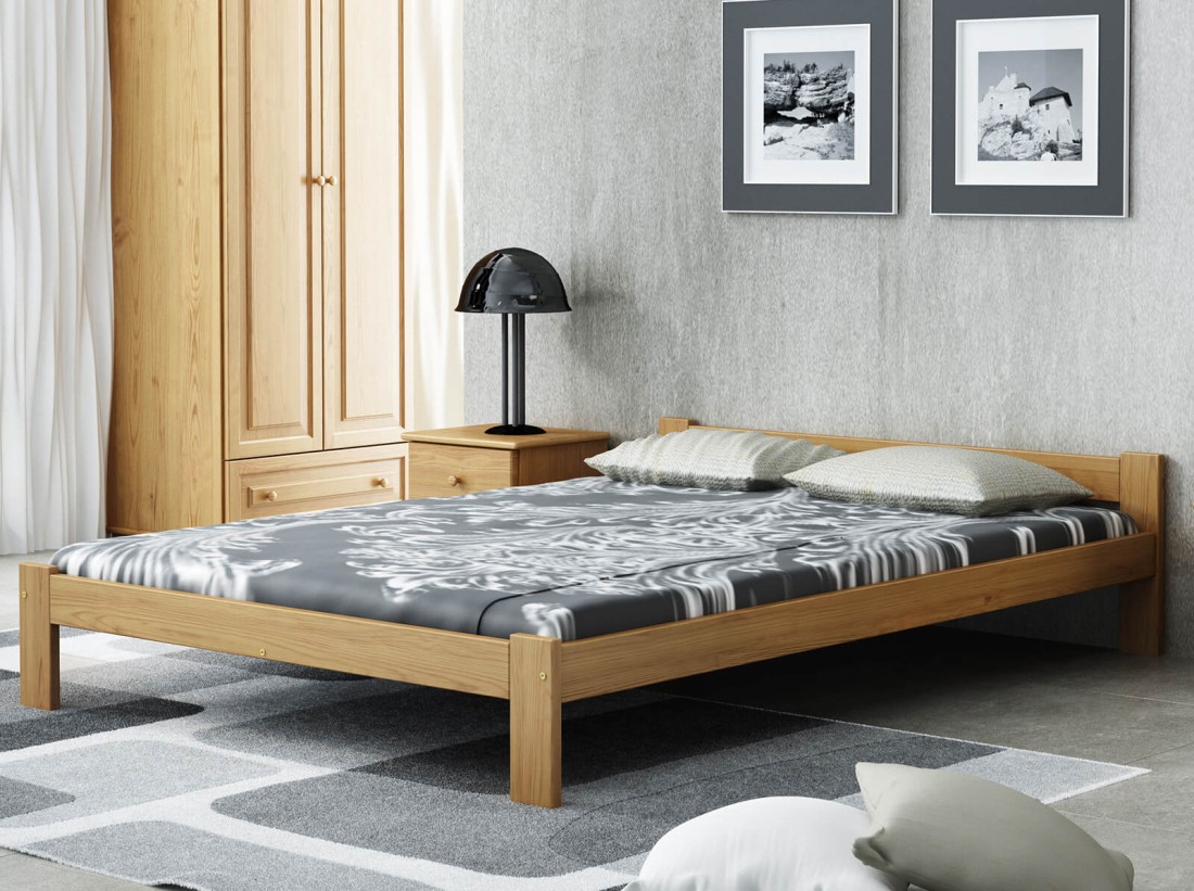 Letto in legno 140x200 Naba eco Rovere