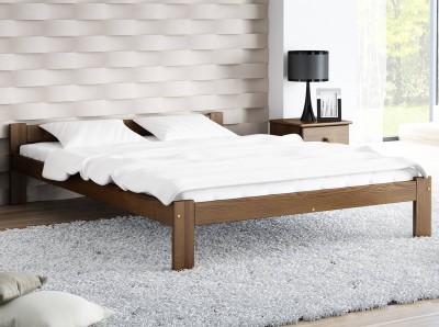Letto in legno 140x200 Naba eco noce
