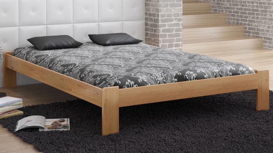 Letto 180x200 in legno Ada, colore pino