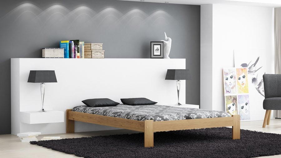 Letto in legno 140x200 Ada, colore pino