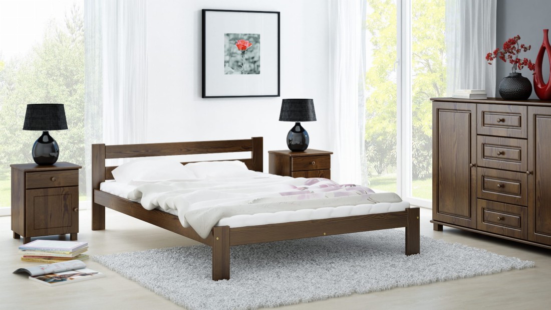 Letto in legno 140x200 Mato eco noce
