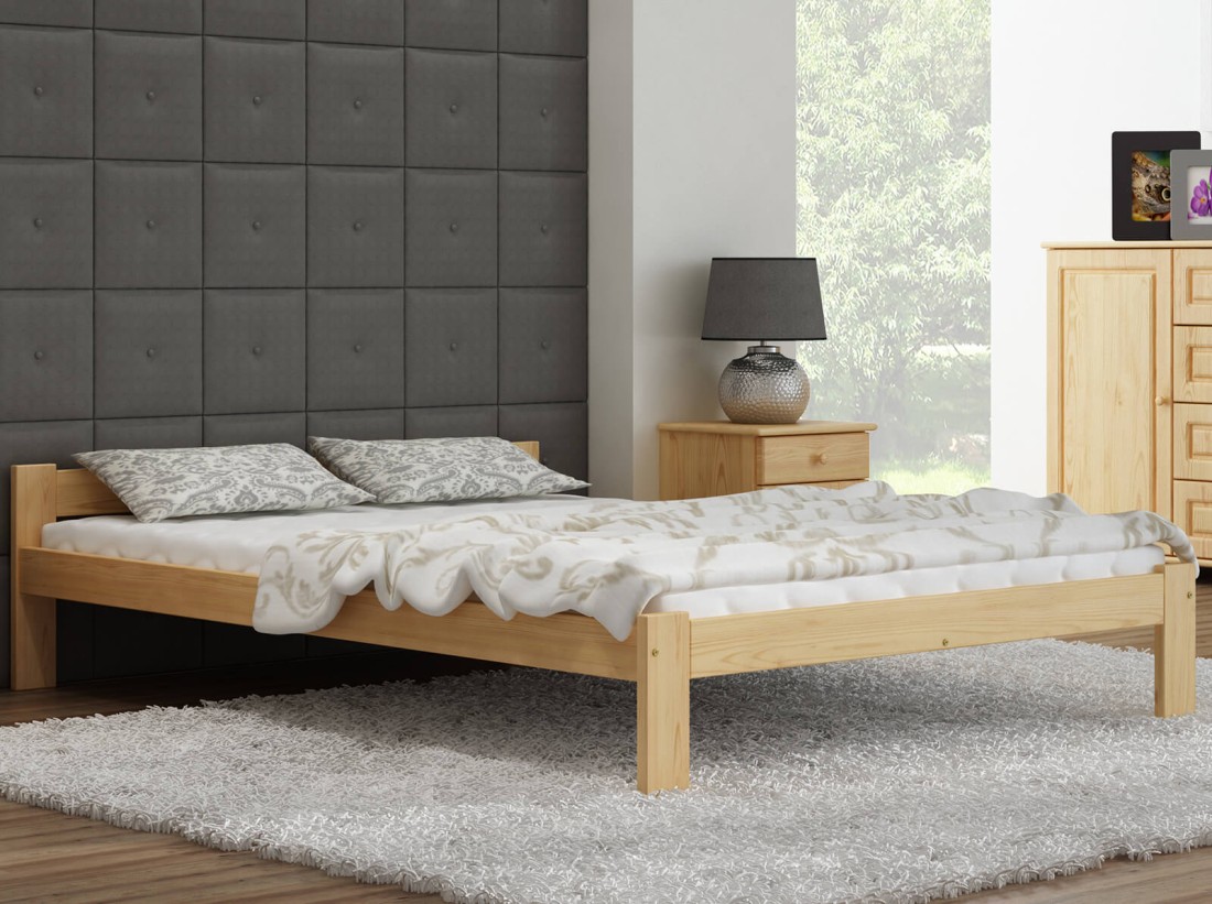 Letto in legno Naba 120x200 Pino con materasso in schiuma