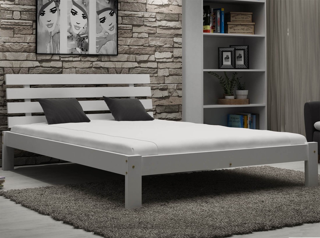 Letto in pino 160x200 Klara bianco