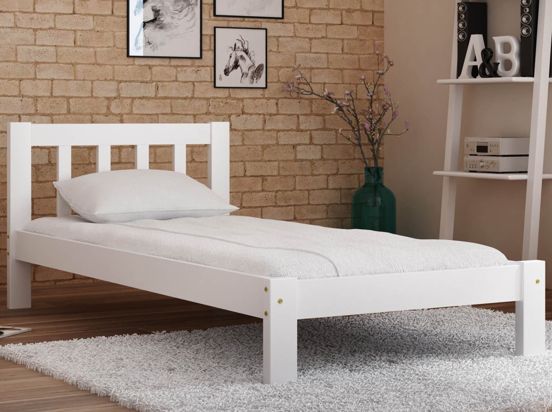 Letto 90x200 Ofelia in pino bianco