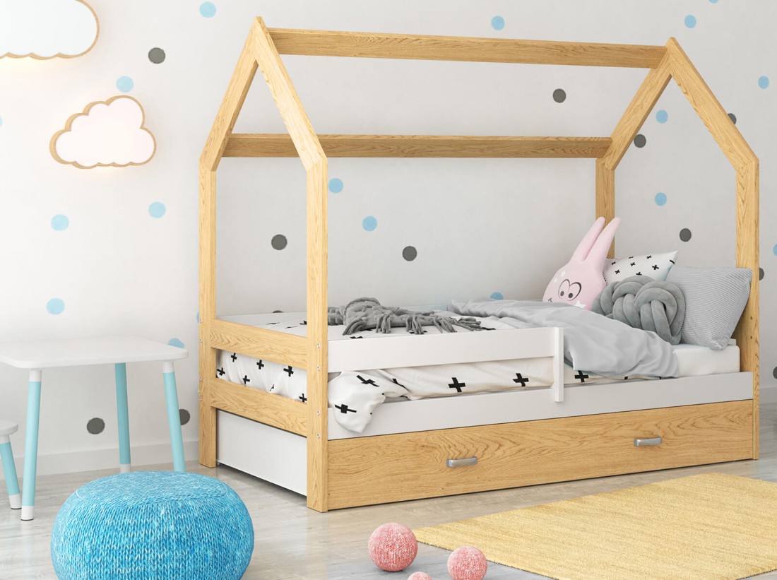 Lettino Montessori 80x160 cm a Casetta Pino e sponde D3