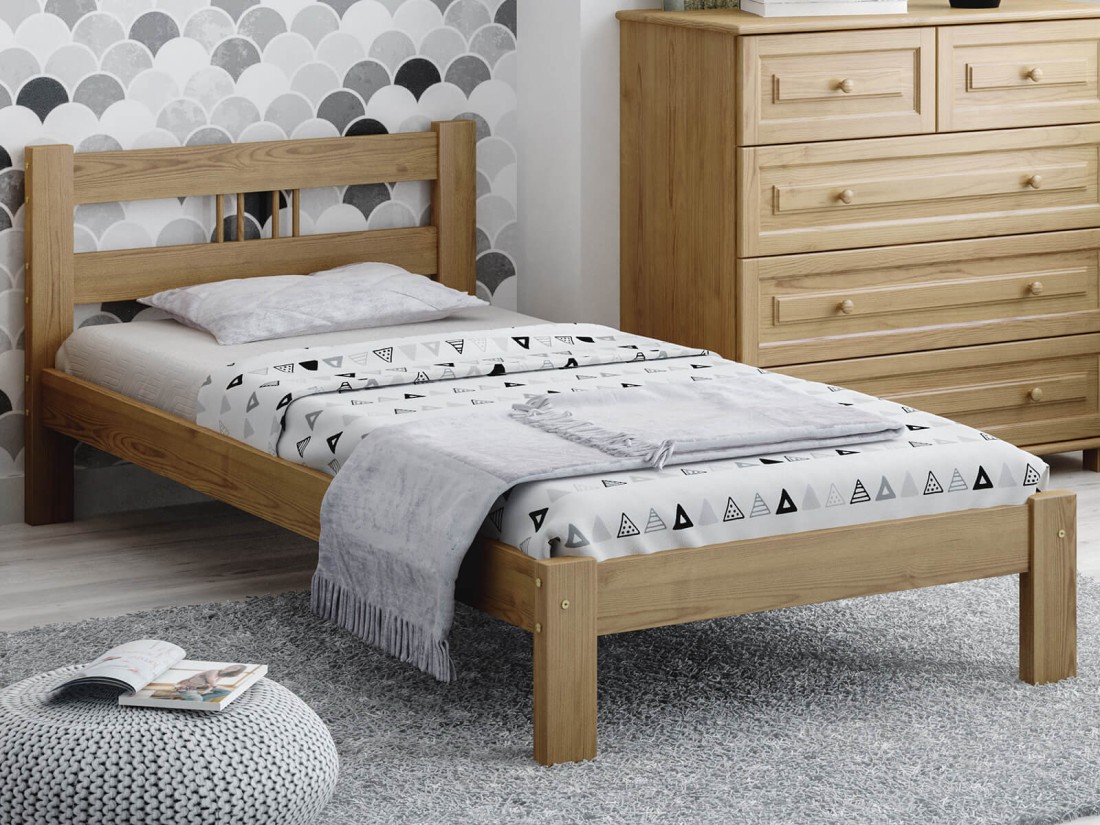 Letto in pino 90x200 Nikola rovere