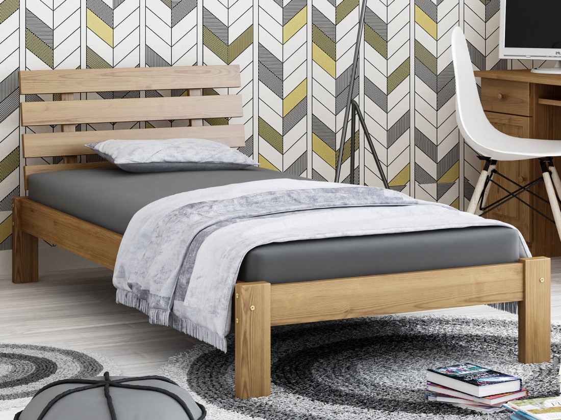 Letto in pino 90x200 Klara rovere