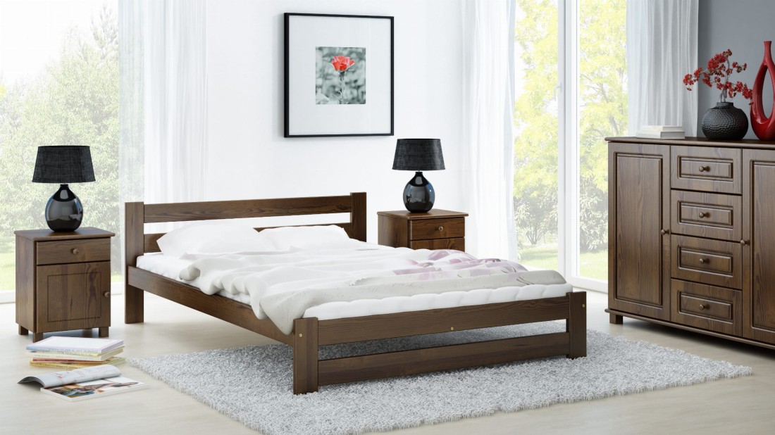 Letto in legno 160x200 Kada noce