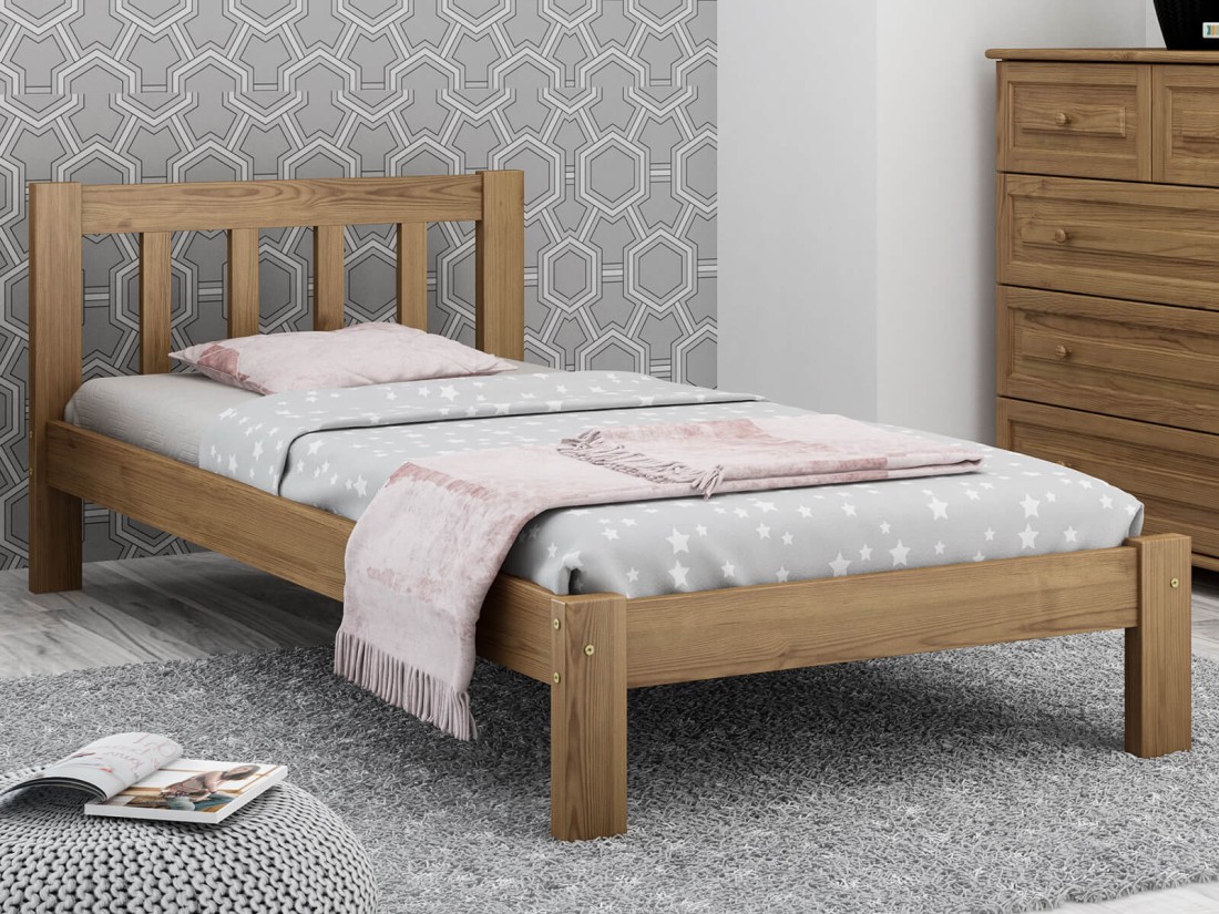 Letto in pino 90x200 Ofelia rovere