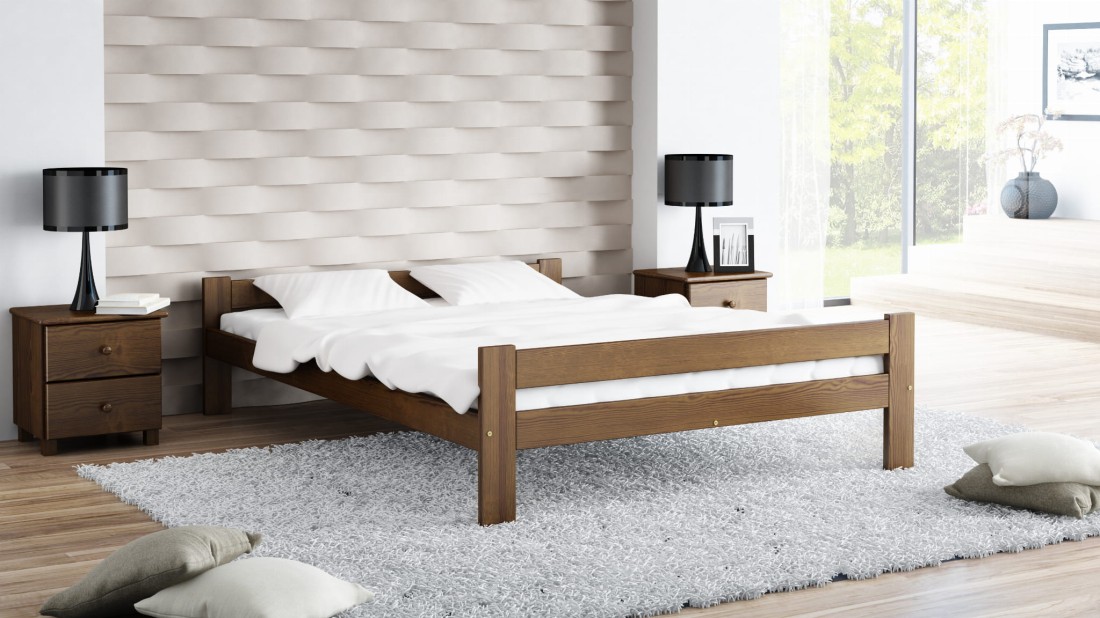 Letto in legno 120x200 Prima eco noce