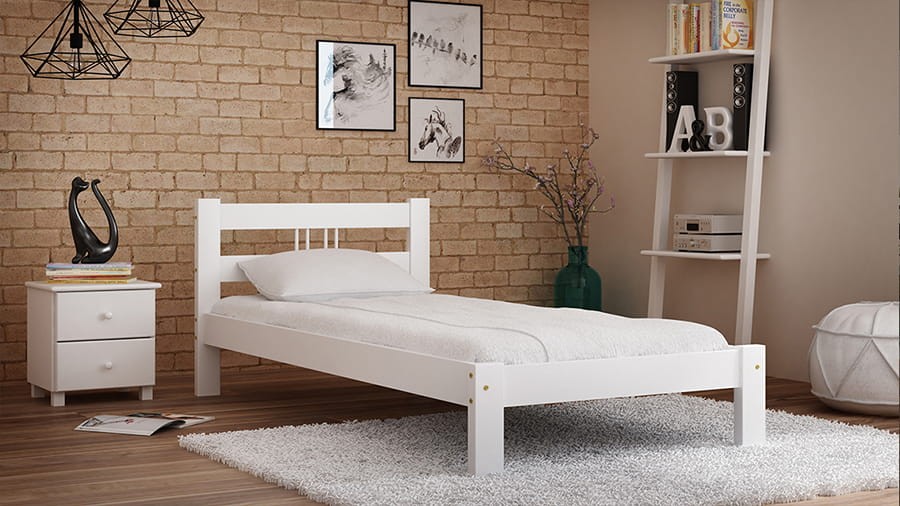 Letto in pino 90x200 Nikola bianco