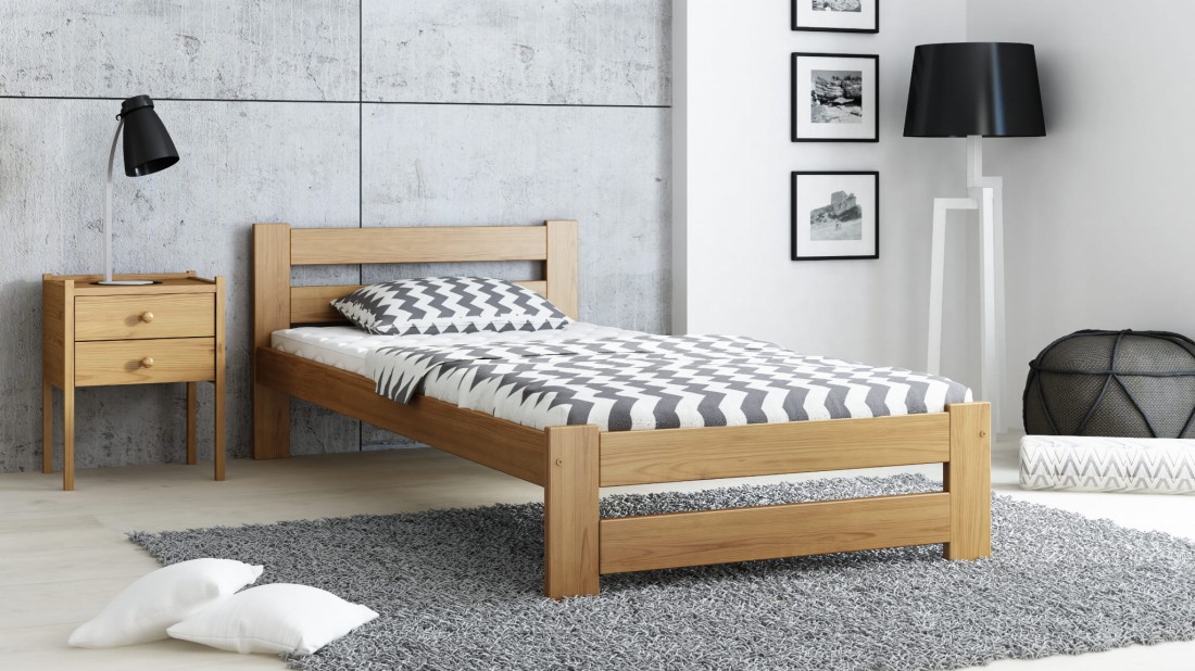 Letto in legno 90x200 Kada eco Rovere