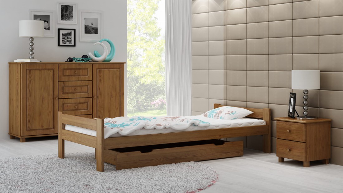Letto in legno 90x200 Prima eco rovere