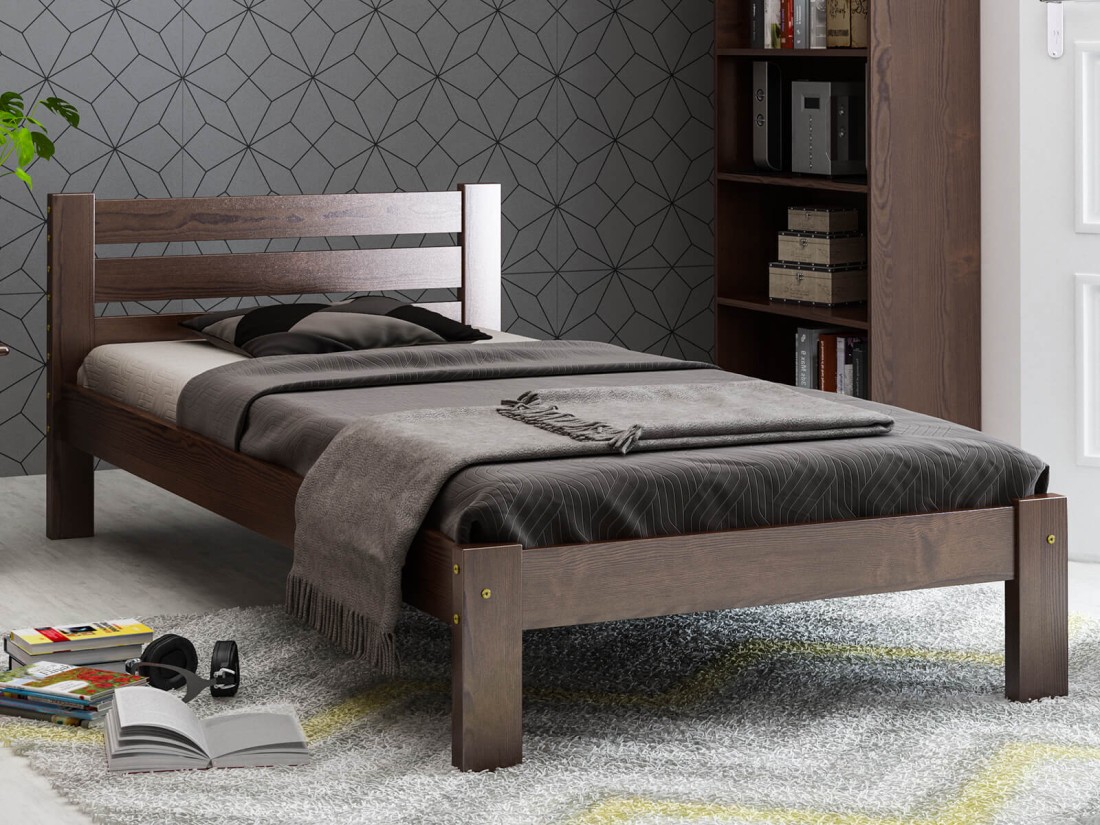 Letto 90x200 in pino Azja NOCE