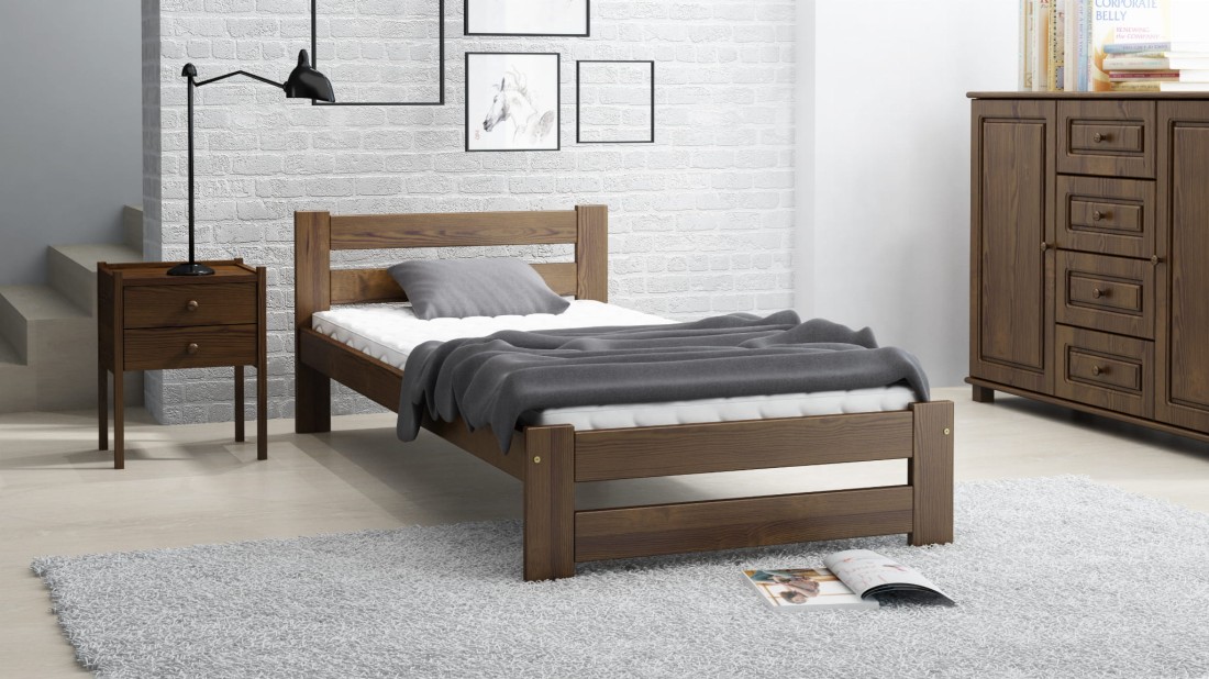 Letto in legno 90x200 Kada eco noce