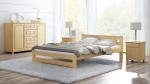 Letto in legno Kada 140x200 pino con materasso in schiuma Megana