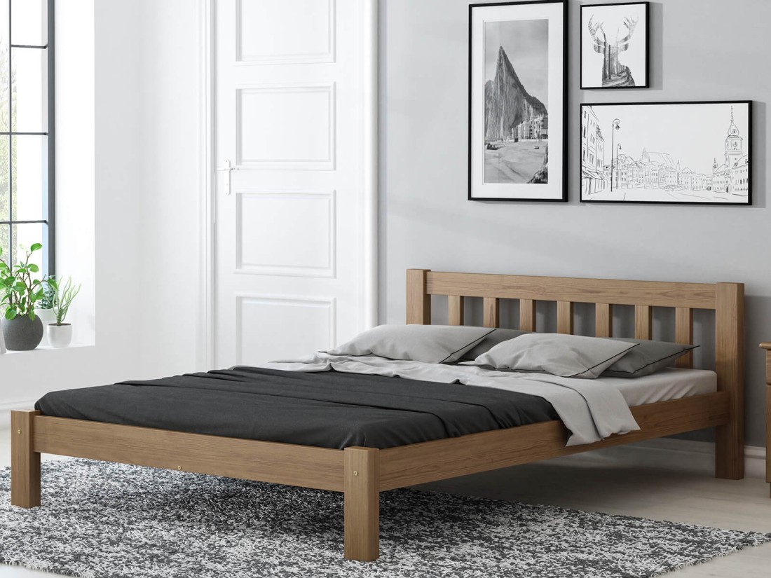 Letto in pino 120x200 Ofelia rovere