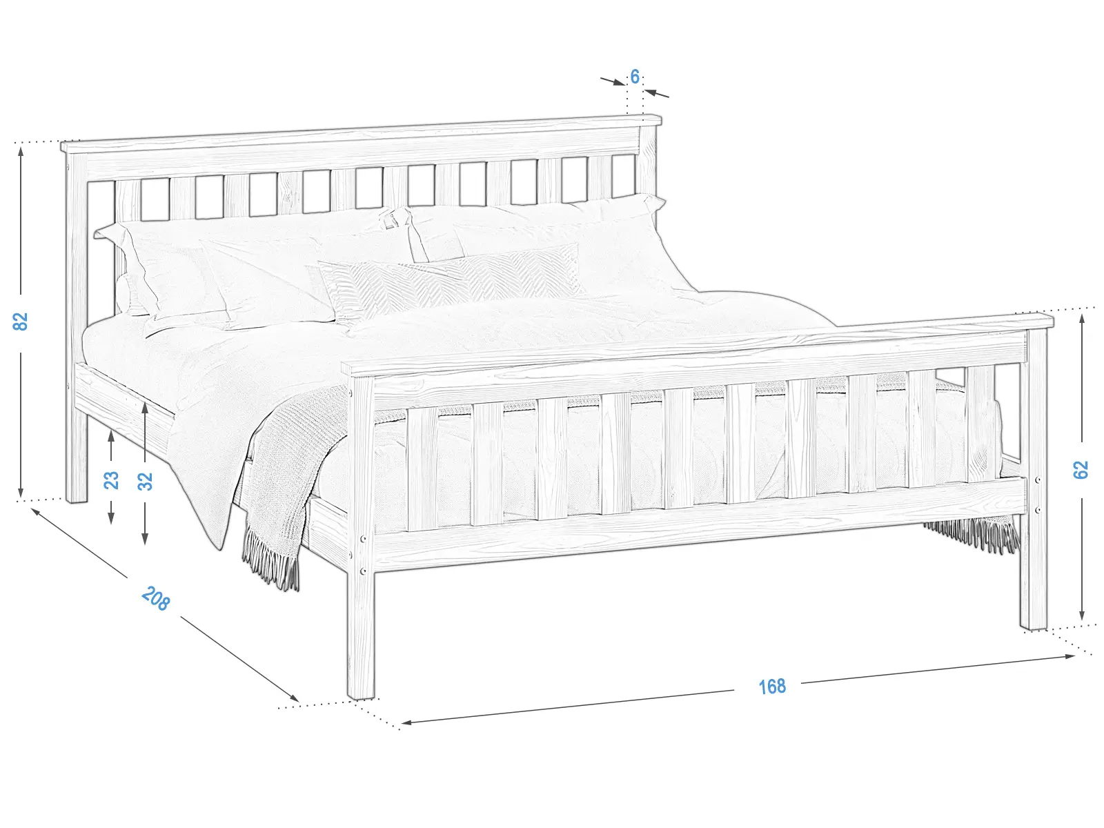 Letto ALION 160x200 bianco