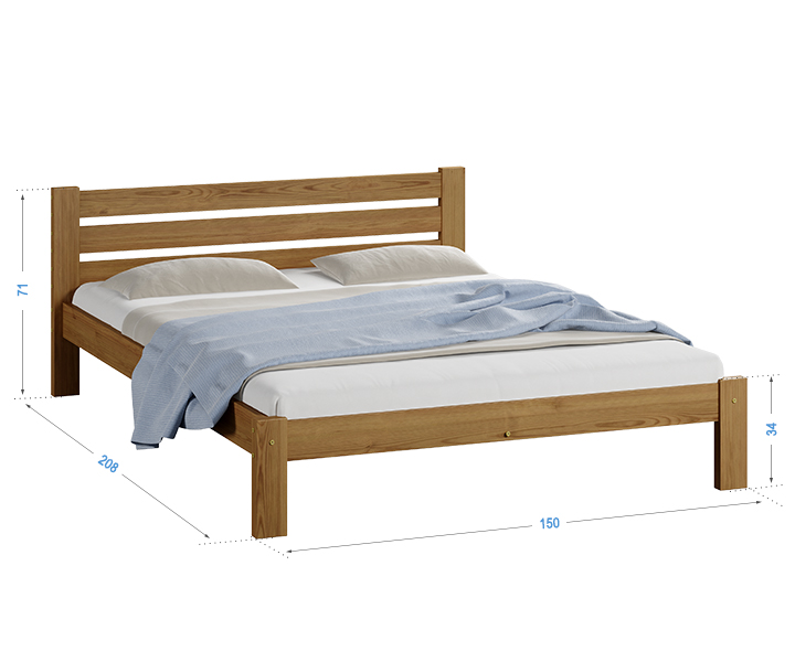 Letto Azja 140x200 rovere