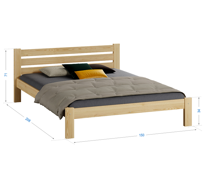 Letto Azja 140x200 PINO