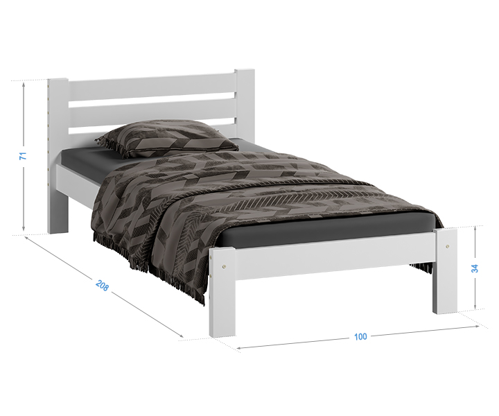 Letto Azja 90x200 BIANCO