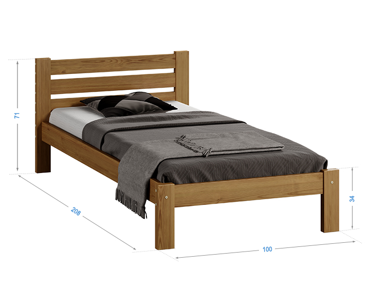 Letto Azja 90x200 rovere