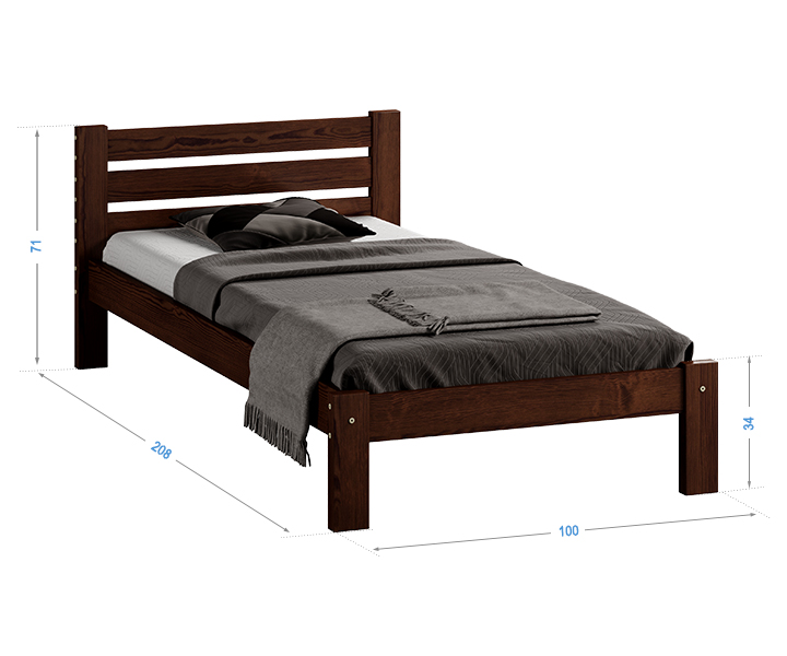 Letto Azja 90x200 NOCE