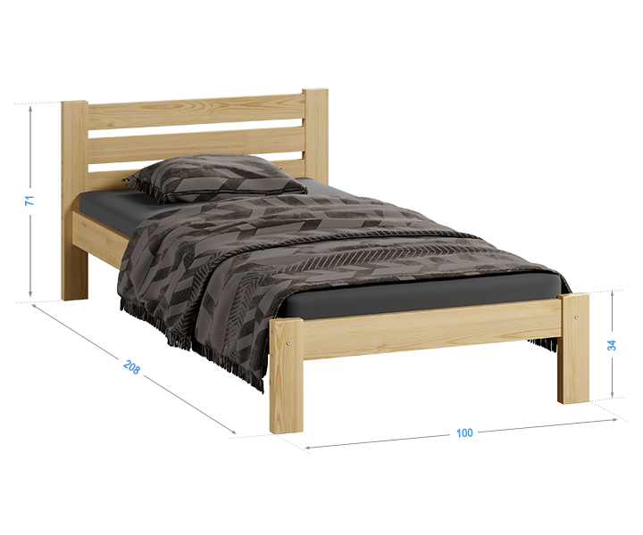 Letto Azja 90x200 PINO