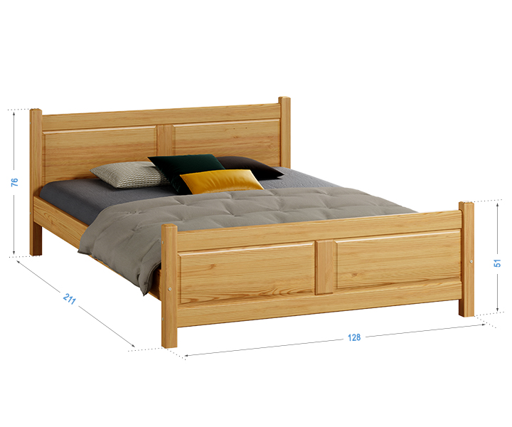 Letto in legno Lena 120x200 ontano