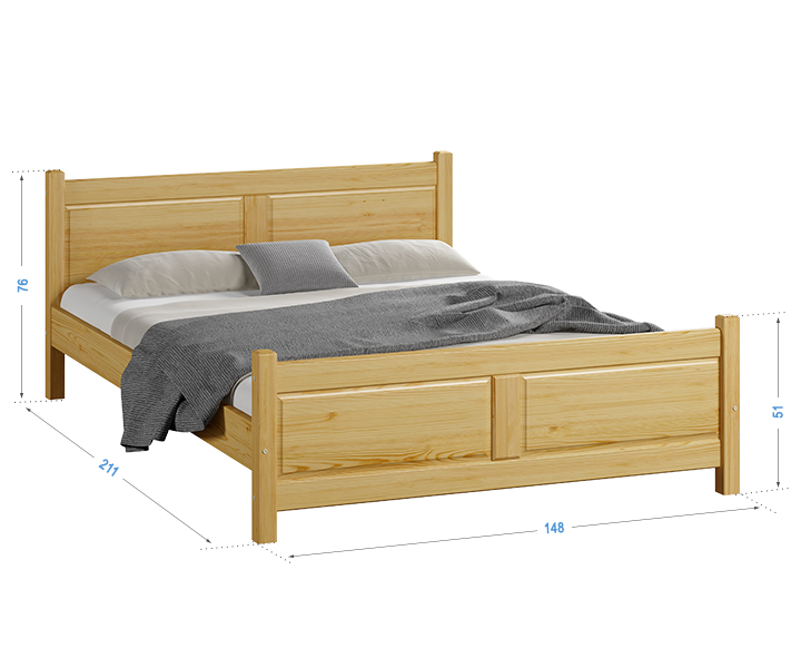 Letto in legno Lena 140x200 pino