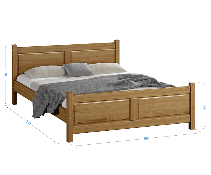 Letto in legno Lena 160x200 rovere