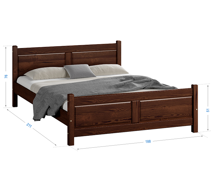 Letto in legno Lena 180x200 noce