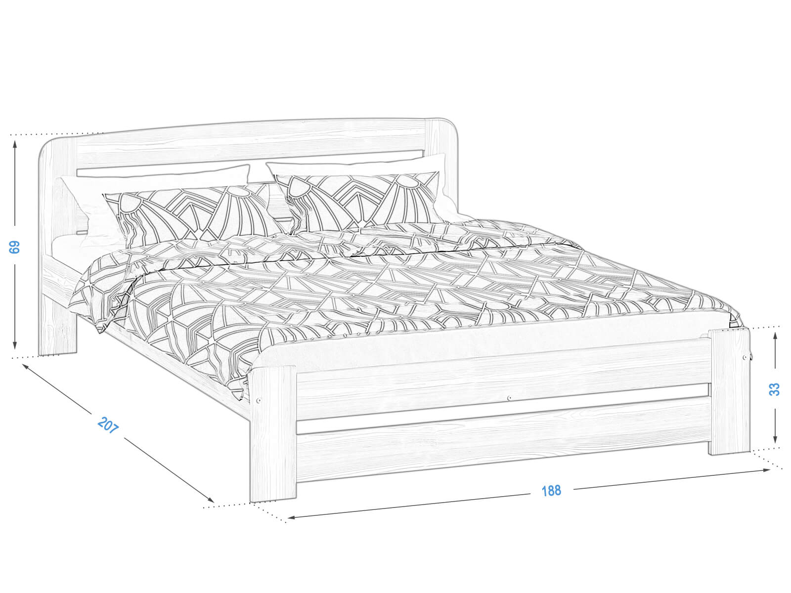 Letto Lidia in pino 180x200
