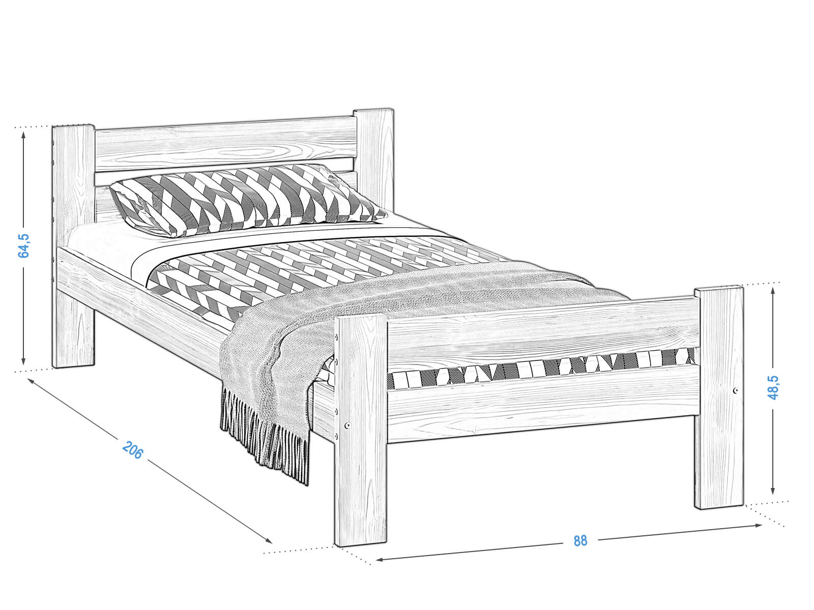 Manta 80x200 eco noce