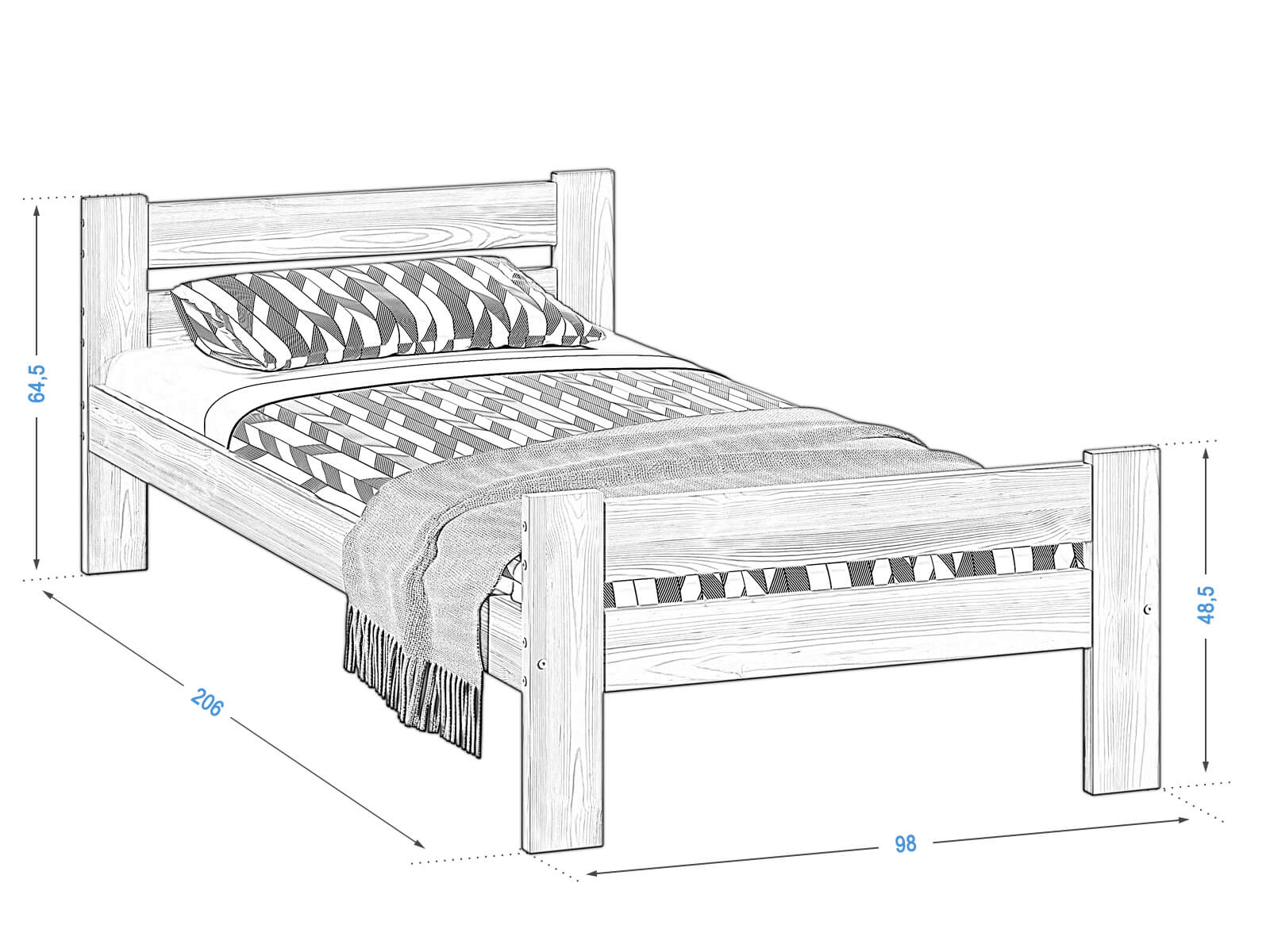 Manta 90x200 eco noce