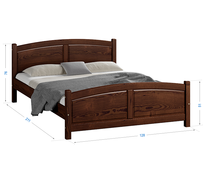 Letto in legno Mela 120x200 noce