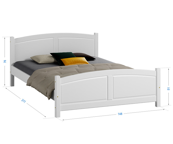 Letto in legno Mela 140x200 bianco