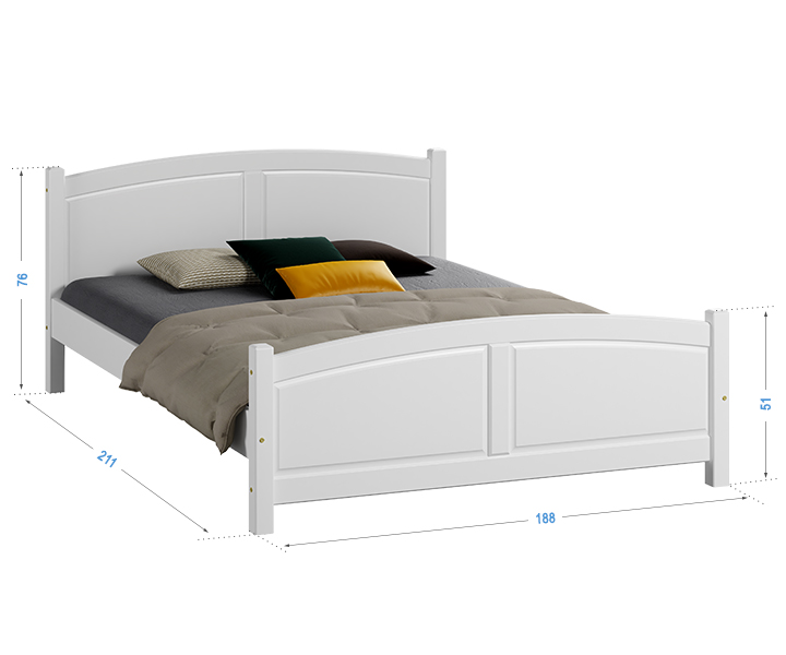 Letto in legno Mela 180x200 bianco